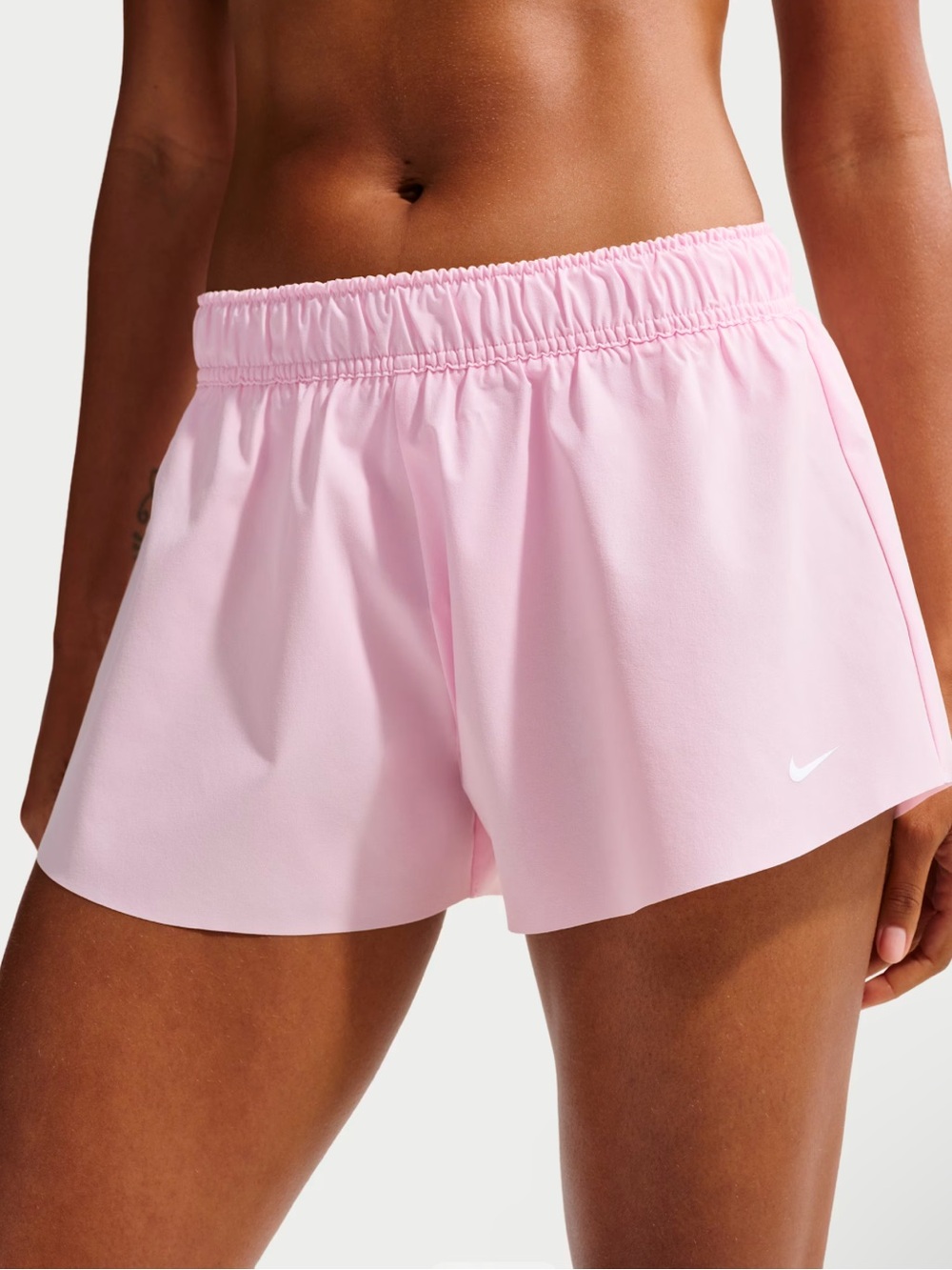 Nike One Small Mid-Rise 3" Brief-Lined Shorts Light Pink Preppy Active Outdoor